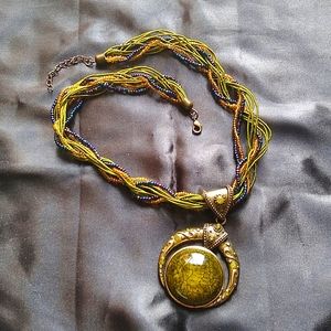Beaded Necklace with Pendant